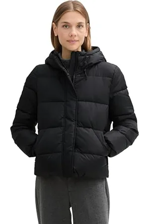 TOM TAILOR Damen Puffer Winterjacke mit Kapuze, , S