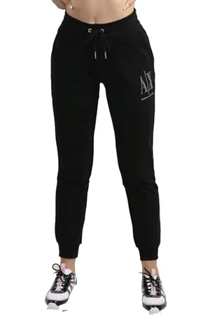 Armani Exchange A|X Damen Drawstring Logo Studs Terry Jogger Pant Trainingshose, , Mittel