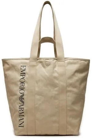 Emporio Armani Unisex Logo Beach Bag HORIZZONTAL SHOPPING, perlgrau, One size