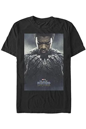 Marvel Unisex Black Panther Tchalla Poster Organic Short Sleeve T-shirt, , XXL