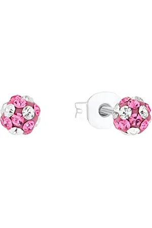Prinzessin Lillifee Ohrstecker 925 Sterling Silber Mädchen Kinder Ohrschmuck, mit Preciosa, 0,4 cm, Silber, Kommt in Schmuck Geschenk Box, 2036422