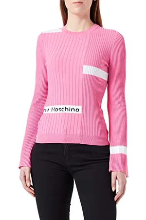 Moschino Damen Slim Fit in Ribbed Viscose Blend top, , 42 EU