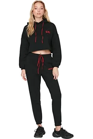Trendyol Damen Herren Mittlerer Bund Loose Jogger Jogginghose Sweatpants, , M EU