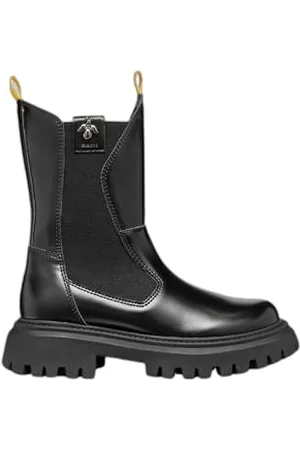 Geox J MAQUINNENS Girl A Chelsea Boot, Black, 34 EU