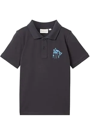 TOM TAILOR Jungen Kinder Basic Polo Shirt mit Dinosaurier-Print, coal grey, 92/98