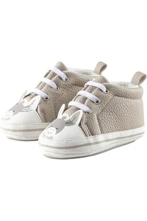 Sterntaler Babyschuh Esel Emmi, Unisex - Babyschuhe mit aufgenähter und rutschfester Sohle - aus Kunstleder und mit elastischen Schnürsenkeln - gefüttert mit weichem Frottee, , 18