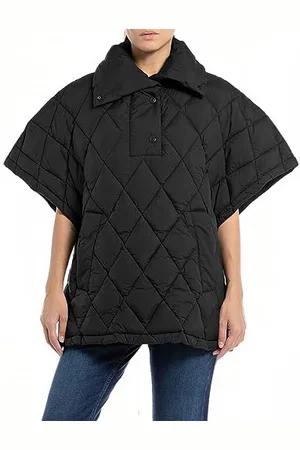 Replay Damen Weste mit Kragen, (Schwarz), S