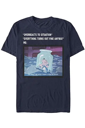 Disney Unisex Alice in Wonderland Anxiety Meme Organic Short Sleeve T-shirt, , XXL