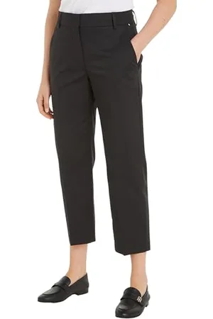 Tommy Hilfiger Damen Chino Hose Slim Fit, Schwarz (Black), 34
