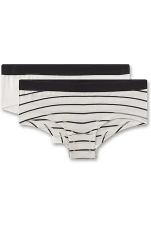 Sanetta Mädchen-Cutbrief (Doppelpack) Off-White | Hochwertige und nachhaltige Unterhose für Mädchen aus Baumwolle-Mix. Inhalt: 2er Set Unterwäsche für Mädchen 128