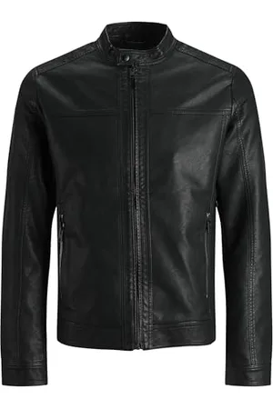 JACK & JONES Herren JJEWARNER Jacket NOOS Kunstlederjacke, Black, XXL
