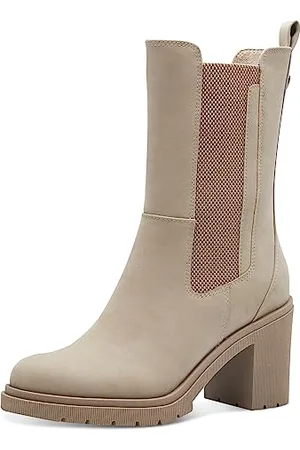 Marco Tozzi Damen Chelsea Boots aus Kunstleder mit Absatz, Braun , 41
