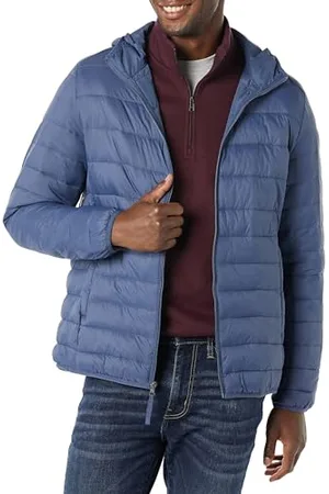 Amazon Herren Leichte, Wasserabweisende, verstaubare Kapuzenjacke, , XL