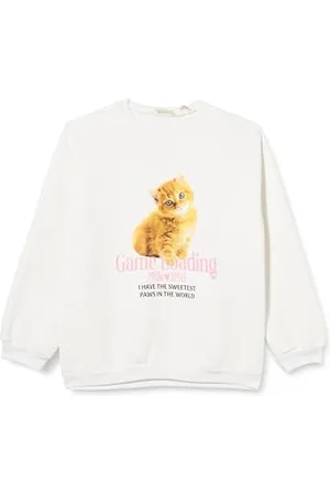 Koton Girls Sweatshirt Long Sleeve Crew Neck Animal Printed
