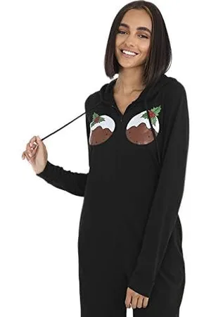 Brave Soul Damen 463PUDDINGS Damenpyjama, Black, L