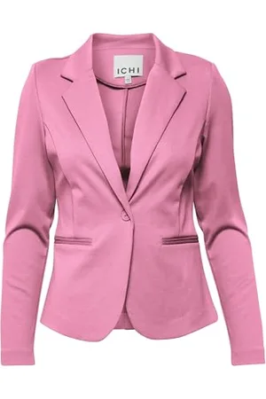 Ichi IHKATE BL Damen Blazer Kurzblazer Jacke Ein-Knopf-Blazer mit Stretch und Reverskragen, Größe:L, Farbe: