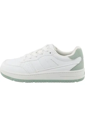 TOM TAILOR 9570150001 Sneaker, White-Green, 33 EU