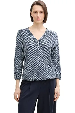 TOM TAILOR Henley Langarmshirt, Whisper White, XXL