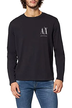 Armani Exchange Herren Long Sleeves, Front Print Logo T-Shirt, , M