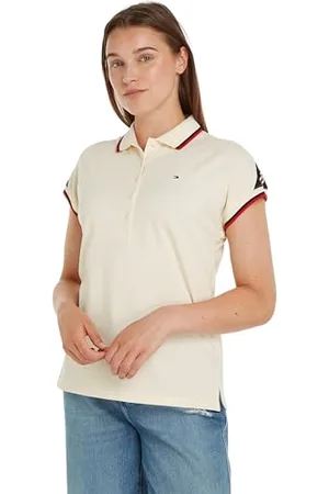 Tommy Hilfiger REG STRIPE SLV POLO CAP SLEEVE Kurzarm Poloshirts Damen, , M