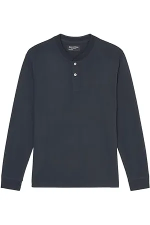 Marc O’ Polo Marc OߴPolo Herren Langarmshirt aus Bio-Baumwolle Basic, Blau (Dark Navy), S