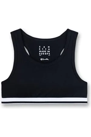 Sanetta Mädchen-Bustier Schwarz | Bequemes und angenehmes Bustier für Mädchen aus einem Baumwoll-Mix. Unterwäsche für Mädchen 176
