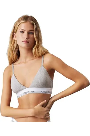 Calvin Klein Damen BH Bralette Triangle herausnehmbare Polster, (Grey Heather), S