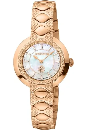 Roberto Cavalli Damen Analog Quarz Uhr mit Edelstahl Armband RV1L180M0041