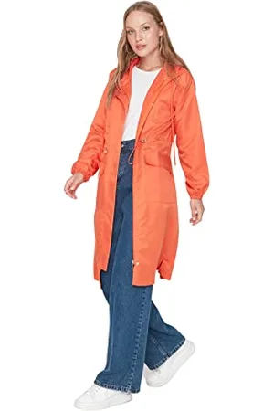 Trendyol Damen Regular Parkas Plain Webstoff Trenchcoat Coat, , 42