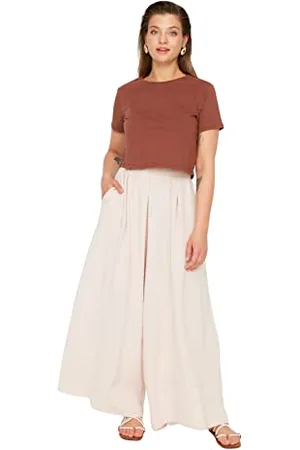 Trendyol Damen mit Normaler Taille, Entspannt, Übergröße Hose, , 42 EU
