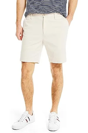 Nautica Herren Classic Fit Flat Front Stretch Solid Chino Deck Legere Shorts, Beige( Stone), 38W