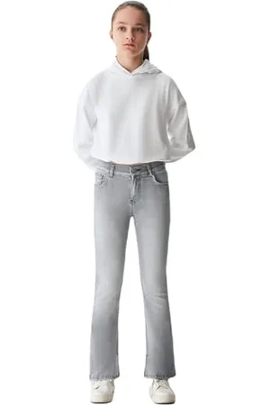 LTB Jungen-Jeanshosen Rosie G Flared Mittlere Taille mit Reißverschluss aus Baumwollmischung in Lightgrau - Größe 110CM