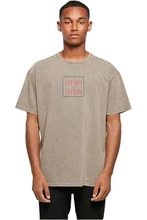 Merchcode Herren T-Shirt Frida Kahlo - Pixels Viva la vida Acid Washed Heavy Oversize Tee, Oversized Fit, 100% Cotton