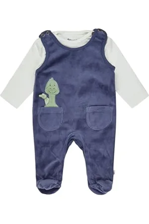Sterntaler Strampler Set Rexi - Baby Strampler aus Nicki mit Dino Rexi Applikation - Langarm Shirt Jersey - Drucknöpfe im Schritt - bequemer Jungen Zweiteiler ab Geburt - , Größe 50