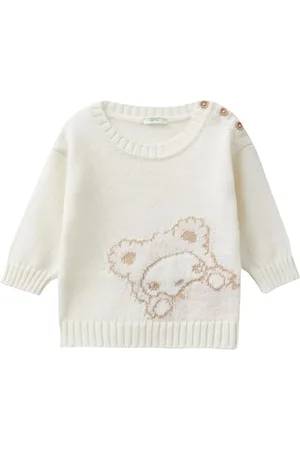 Benetton Unisex Baby Trikot G/C M/L 1176B100Q Pullover, Cremeweiß 600, 80