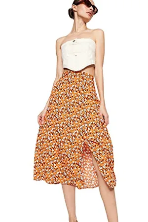 Trendyol Damen Women Midi A-line Woven Skirt Baby Rock, , 38