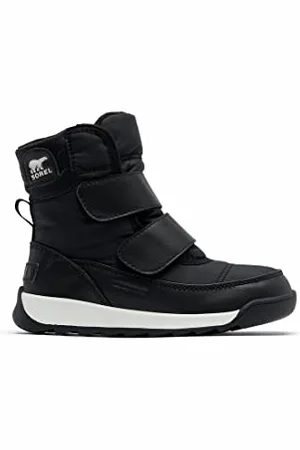 sorel Kinder Unisex Winterstiefel, CHILDRENS WHITNEY II STRAP WP , Schwarz X Sea Salt , 25 EU