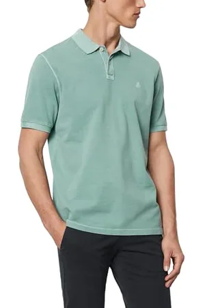 Marc O’ Polo Marc OߴPolo Herren Kurzarm-Poloshirt aus Bio-Baumwolle klassisch, Türkis (Midnight Moss), S