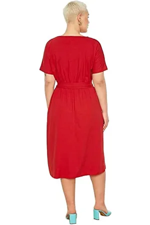 Trendyol Damen, Normale Strickkleid, A-Linie, lockere Passform, Übergröße, , 4XL Größen