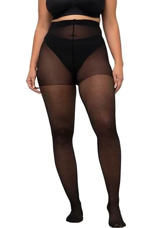 Ulla Popken Damen Strumpfhose, Muster Groß-Übergröße, , 46-48