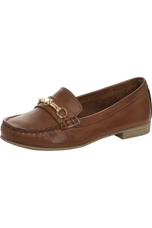 Marco Tozzi Damen Mokassins aus Leder Elegant, Braun , 40 EU