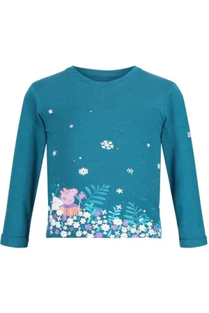 Regatta Peppa Langarm-Coolweave-Top für Kinder, mit Grafik-Print