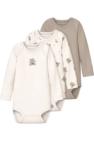 NAME IT Baby Unisex Nbnbody 3P Ls Bear Noos, Numeric_92 (3er Pack)