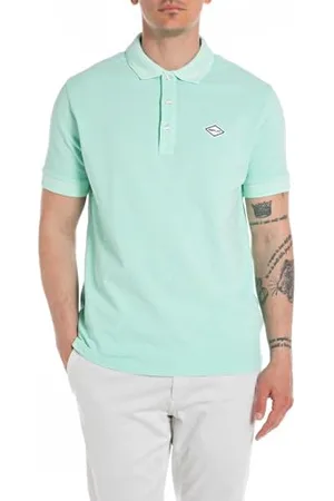 Replay Herren Poloshirt Kurzarm aus Baumwolle, (Türkis), XXL