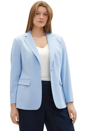 TOM TAILOR Damen Plussize Regular Fit Basic Blazer, , 52