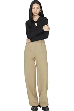Trendyol Damen Herren Mittlerer Bund Wide Leg Hose Pants, , 38
