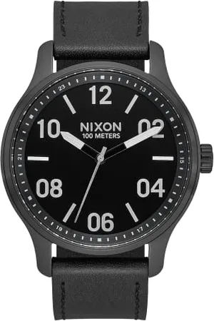 Nixon Herren Analog Quarz Uhr mit Leder Armband A1243-2998-00