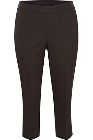Kaffe Damen Hose Plus Size Tailored Elastic Waist Cropped Suit Pants, , 42/L