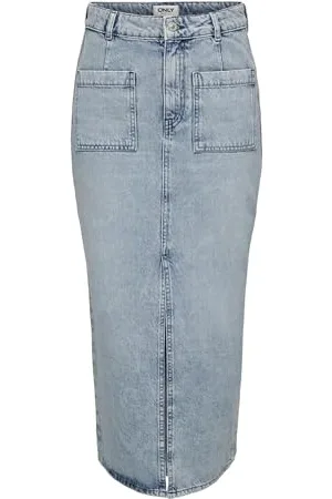 ONLY Damen Onllilian Hw Pocket Midi DNM Skirt Cro Rock, , M