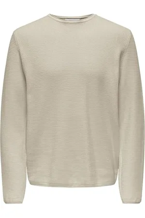 Only & Sons ONLY&SONS Herren Pullover Langarm Rundhals Baumwolle Bequem Stilvoll Strickpullover, Farben: , Größe Pullover:L